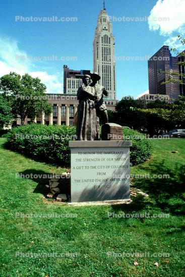 Batelle Immigrant Statue, landmark, Columbus