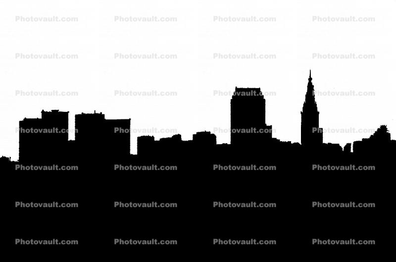 Cleveland Skyline silhouette, logo, shape