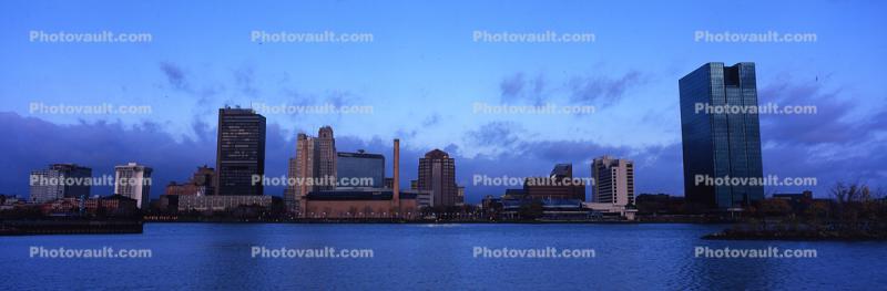 Toledo Skyline, Cityscape, building, skyscraper, Downtown, early morning, Maumee River