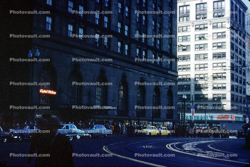 Hotel Cleveland, Presidentia Visit, Cars, Automobiles, Vehicles, 1950s