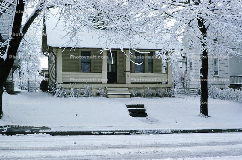 House, Home, buildings, snow, Winter, cold, 1950s