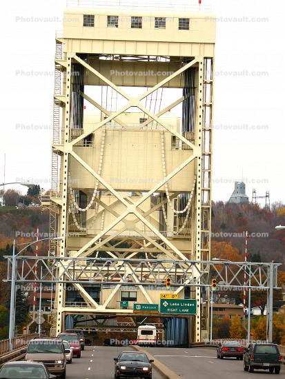 Portage Lake Lift Bridge, Houghton, US Highway-41, M-26, Keweenaw Peninsula, Aerial Lift Bridge, Houghton County