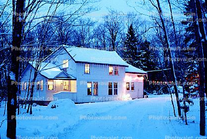 Home, House, Snow, Winter, Washington Island