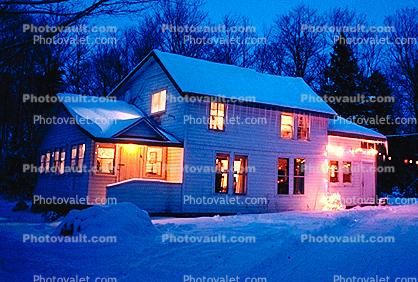Home, House, Snow, Winter, Washington Island