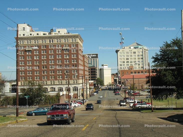 Skyline, cars, buildings, Montgomery