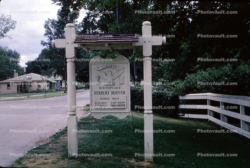 Birthplace of Herbert Hoover, West Branch Iowa, July 1966, 1960s