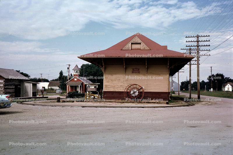 Train Station, depot, building, Abilene, Kansas, 1950s