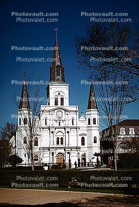 Saint Louis Cathedral, Cathedral-Basilica of Saint Louis King of France, French Quarter, 1950s