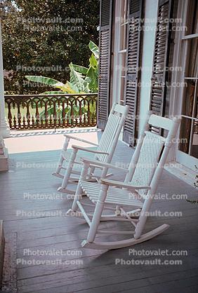 Empty Rocking Chairs, Porch, Plantation