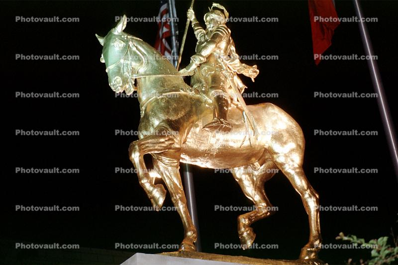 Golden Horse Statue, French Quarter, Joan of Arc Statue, Golden Horse, Decatur Saint, Place de France, the French Quarter, landmark