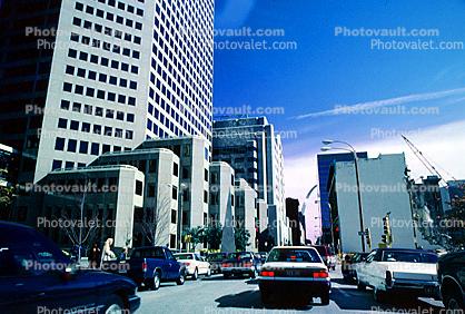 Cars, Street, Buildings, Skyscraper, Downtown, Outdoors, Outside, Exterior