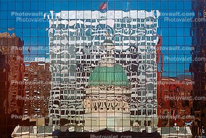 Dome, Saint Louis Historical Old Courthouse, Building Reflection, Glass, Downtown, Exterior, Outdoors, Outside