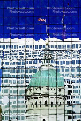 Dome, Saint Louis Historical Old Courthouse, Building Reflection, Glass, Downtown, Exterior, Outdoors, Outside
