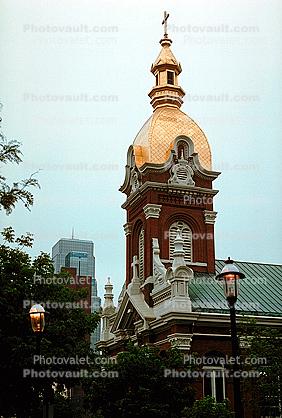 Cathedral of the Immaculate Conception, Christian, golden dome building, landmark, Outdoors, Outside, Exterior