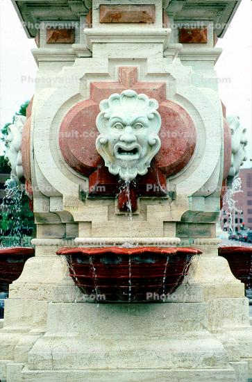 Seville Light Fountain, Water, Statue, Statuary, Sculpture, Face, Bowl, bar-Relief, Aquatics