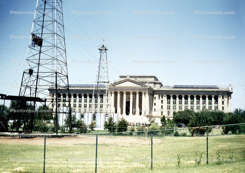 derrick, state capitol building, Oklahoma City, landmark, 1948, 1940s