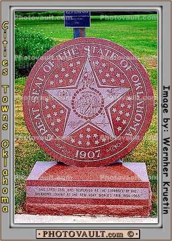 Great Seal of the State of Oklahoma 1907, star, round, circle