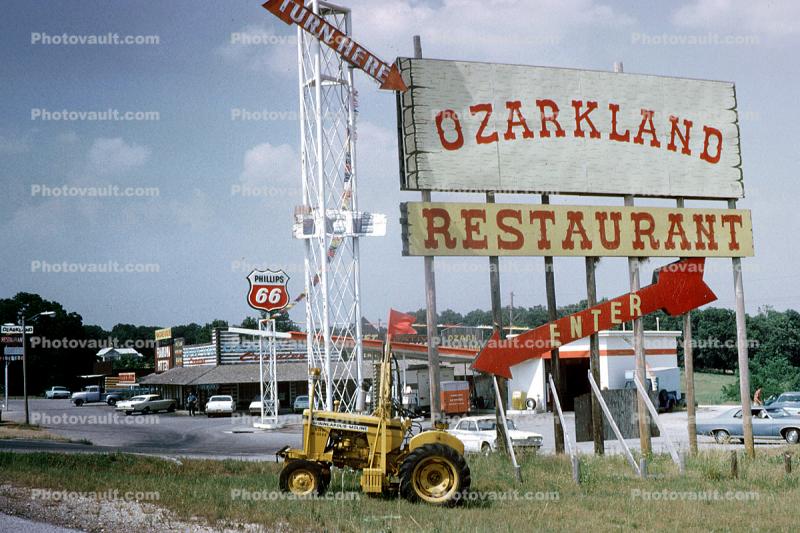 Ozarkland Restaurant, Tractor, June 1972, 1970s