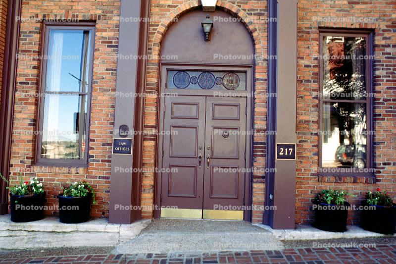 Door, Doorway, Entrance, Entryway, Wooden Door, Brass Kick Plates, Arch, 23 October 1993