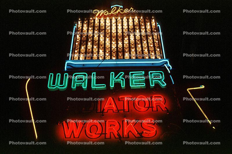 Walker Radiator Works, neon lights, signage, sign, Beale Street