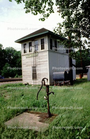 Water Pump, hand crank, Building, Willow Creek, Railroad Signal Tower