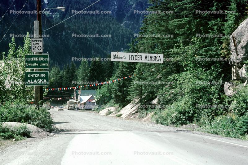 Border, international Boundry, Mountains, Hyder, June 1993