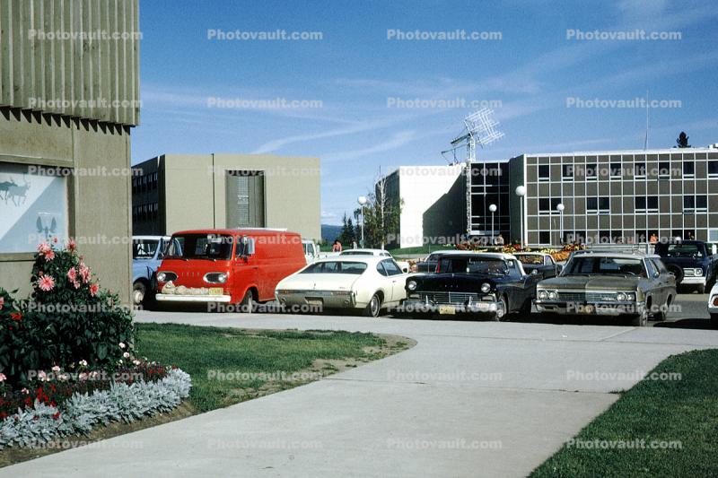 University of Alaska, Chevy, cars, Toronado, Van, buildings, September 1971, 1970s