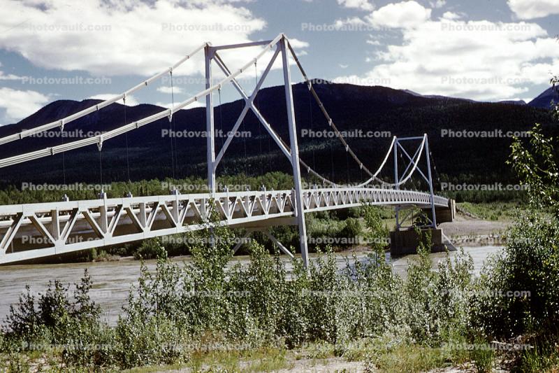 Lower Liard River Bridge, Suspension Bridge, River, Water, Drainage, Alaska Highway