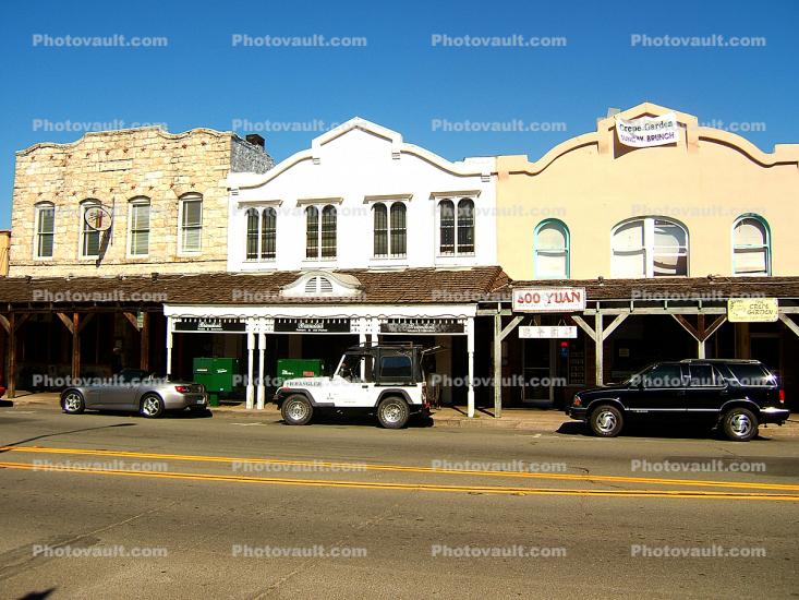 Jeep, cars, shops, stores, downtown Calistoga