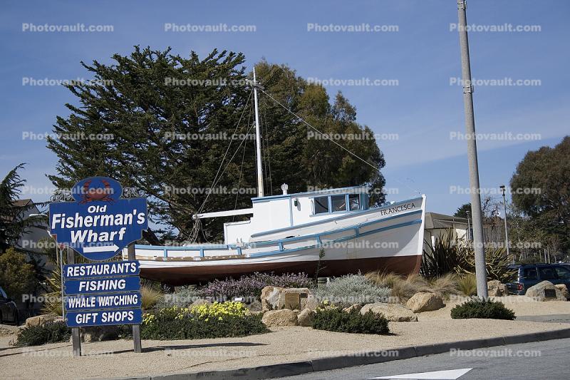 Fishing Boat Francesca, Mast, Old Fisherman's Wharf, Monterey California, March 2008