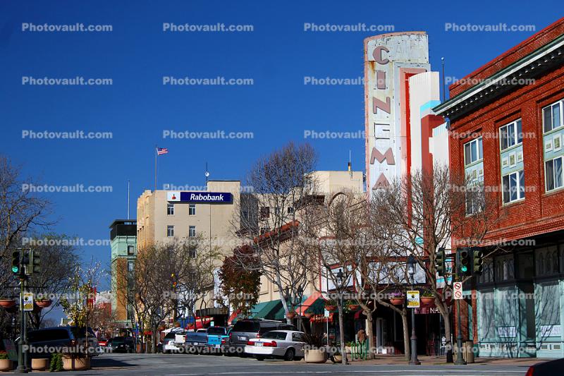 Cars, Cinema building, Salinas, Downtown