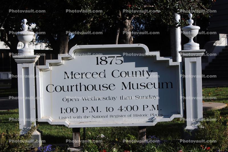 Merced County Courthouse Museum, landmark, building, sign, marker