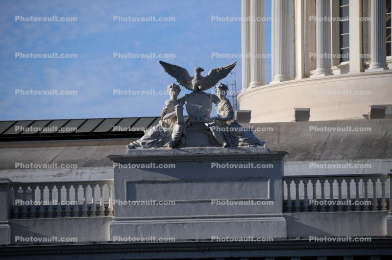 Eagle Statue, female figures, roadside