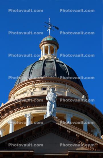 Placer County Courthouse Dome, statue, weather vane