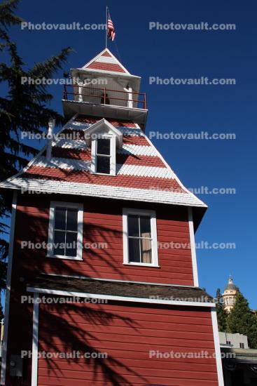Old Town Firehouse, landmark building, tower