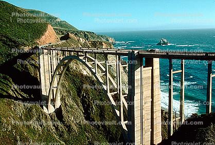Bixby Bridge California postcard open-spandrel arch bridge 