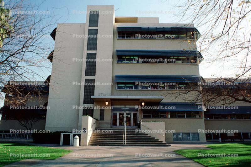 Building, Modesto, December 1988, 1980s