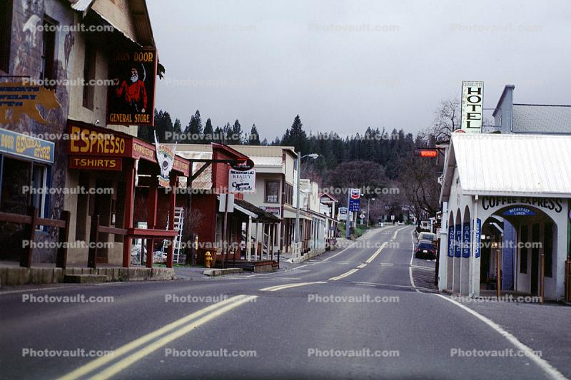 Buildings, shops, Main Street, Highway 120, Groveland, Tuolumne County, California