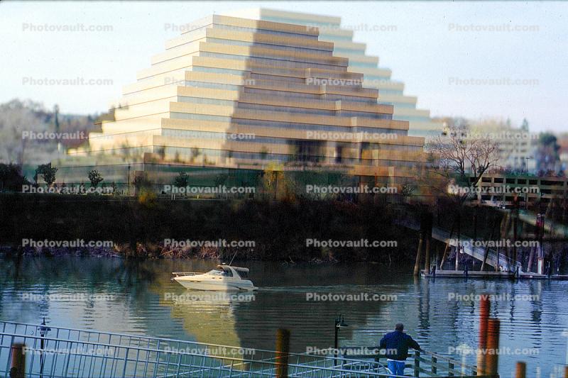 Ziggurat Pyramid Shaped building, Architect Edwin Kado, Sacramento River