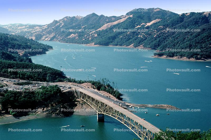 Rockpile Road Bridge, Lake Sonoma, Sonoma County, Deck truss bridge