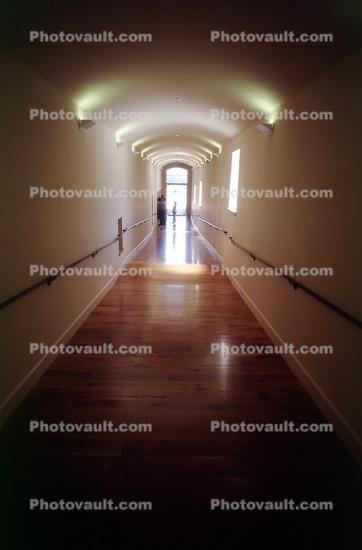 Hall, hallway, vanishing point, door