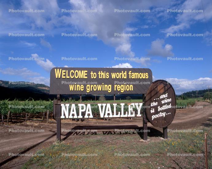Welcome to this world famous wine growing region, and the wine is bottled poetry, Napa Valley