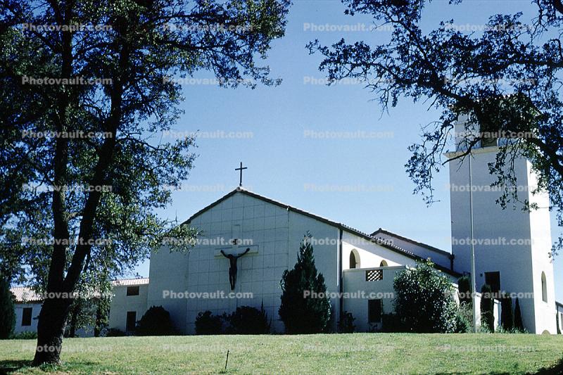 Mission San Juan Bautista, building, September 1958