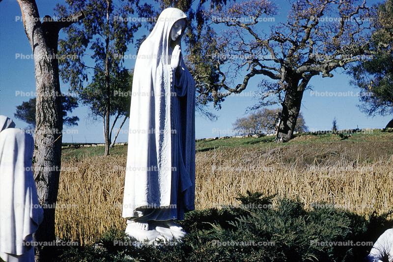 Statue, Virgin Mary, Mother Mary, Praying, January 1957, 1950s