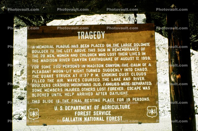 Gallatin National Forest, Earthquake Memorial, Madison River Canyon