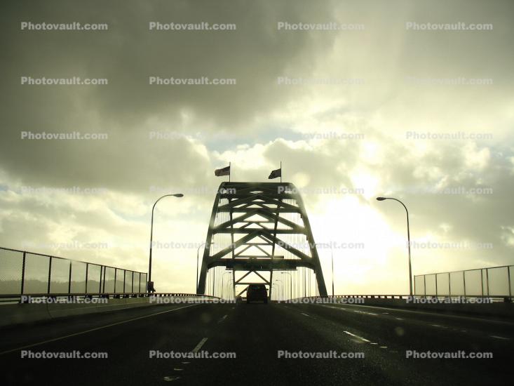 Fremont Bridge, Interstate I-405, Willamette River, Multnomah County, Oregon, Steel through arch bridge