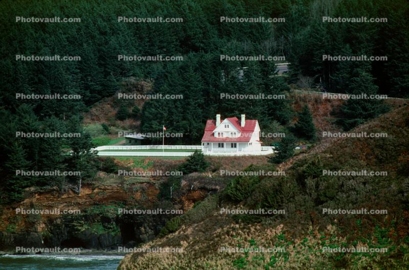 Lighthouse Keepers Home, Heceta Head Lighthouse, Oregon, US Highway 101, West Coast, Pacific Ocean