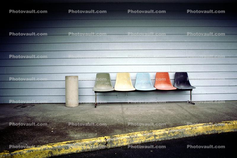 Chairs, Colorful, Sidewalk, Curb, North Bend