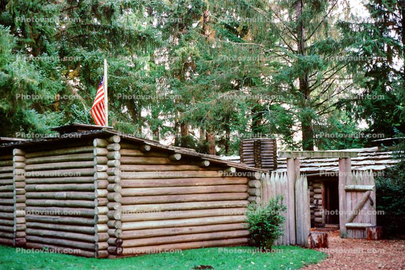 Log Cabin, Fort Clatsop National Memorial, Lewis and Clark Expedition