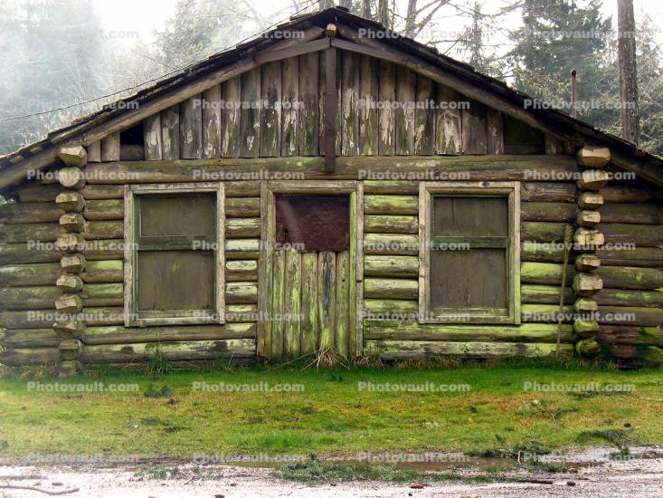 Log Cabin, Neah Bay, northwest Olympic Peninsula, Washington